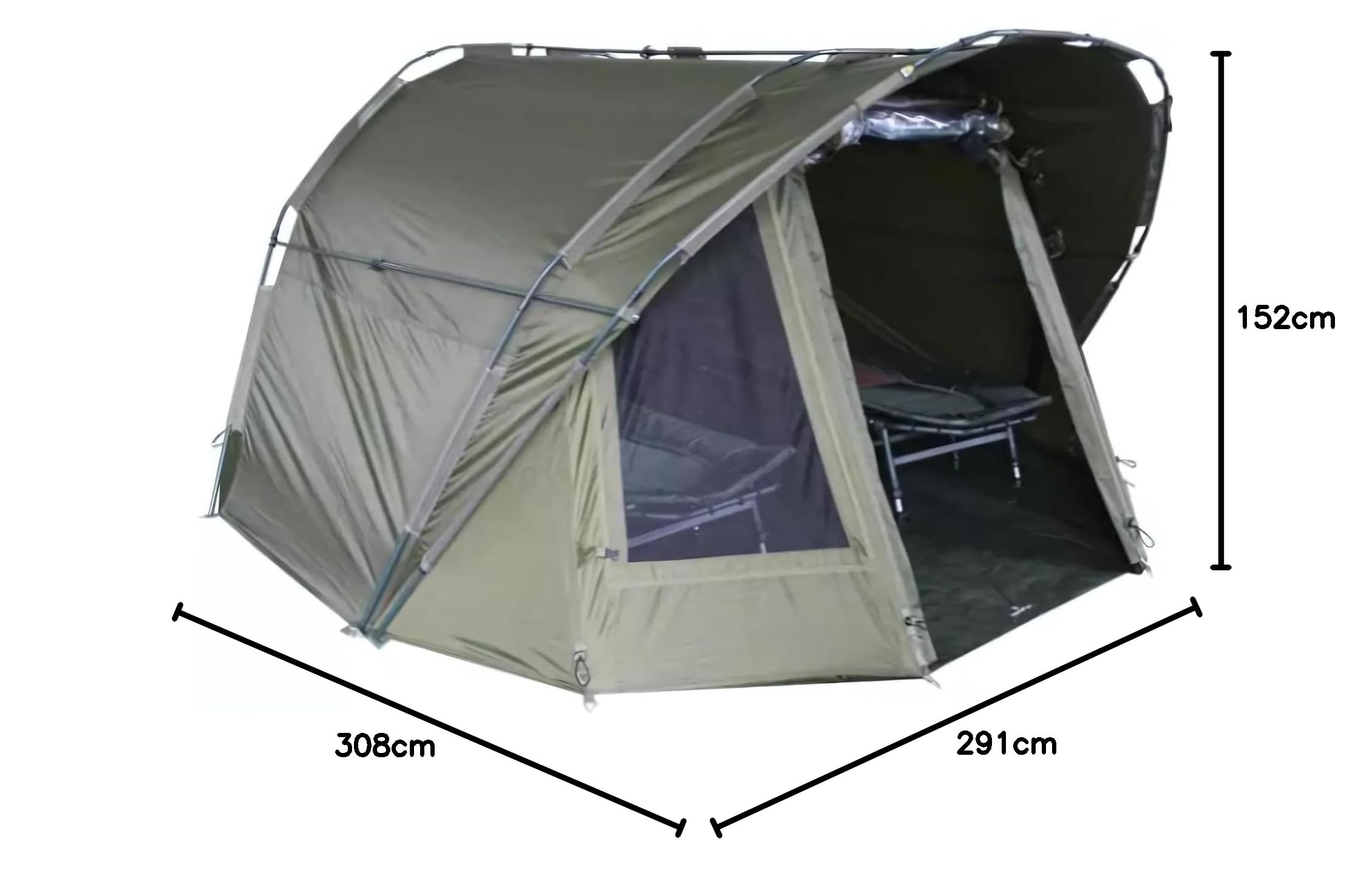 MK-Angelsport 2 Mann (Outdoor) Angelzelt Fort Knox Solid für professionelle Karpfenangler - herausnehmbare Bodenplane
