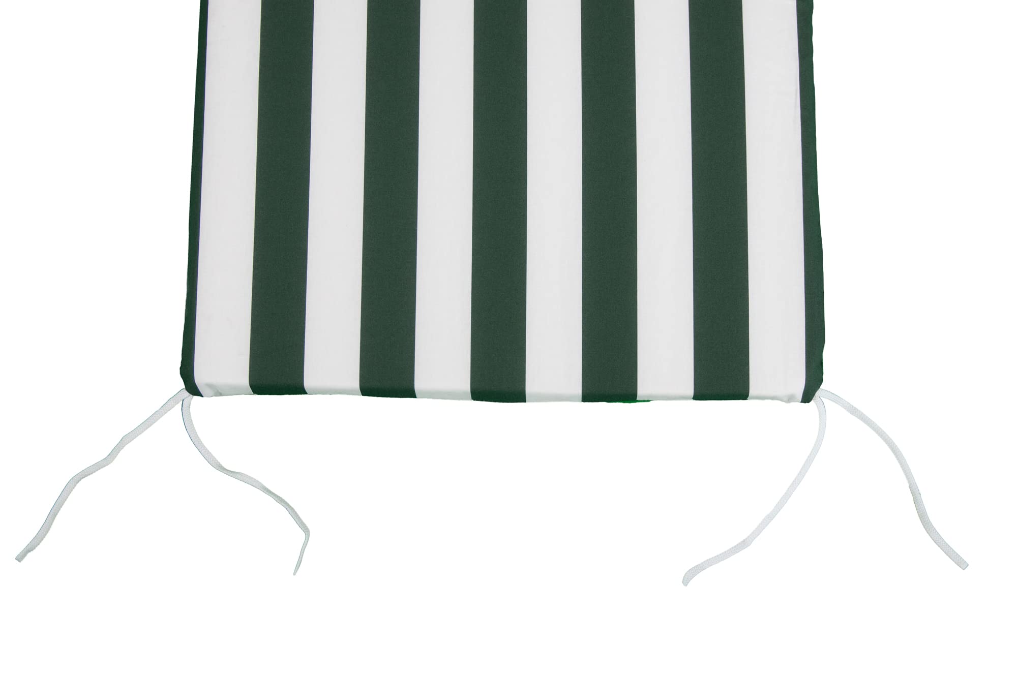 GHIOCUSCINI | Cuscino per Lettino Mare, RIGATO VERDE in Tessuto Cotone 100%, Sfoderabile, 52 + 130 x 57 cm, Alto 4 cm, Made in Italy