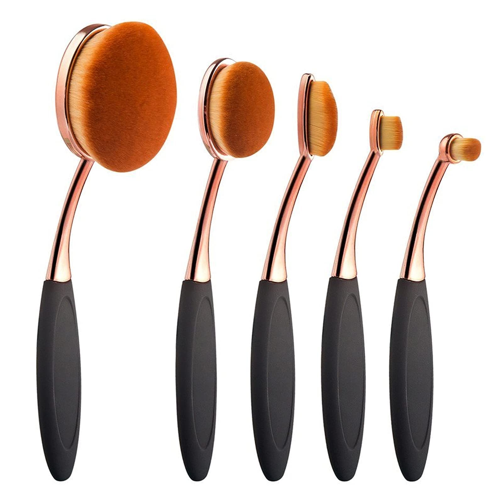 5 Pcs Makeup Brushes, Oval Foundation Brush,Toothbrush Makeup Brushes, Fashionable Super Soft Cosmetic Brushes