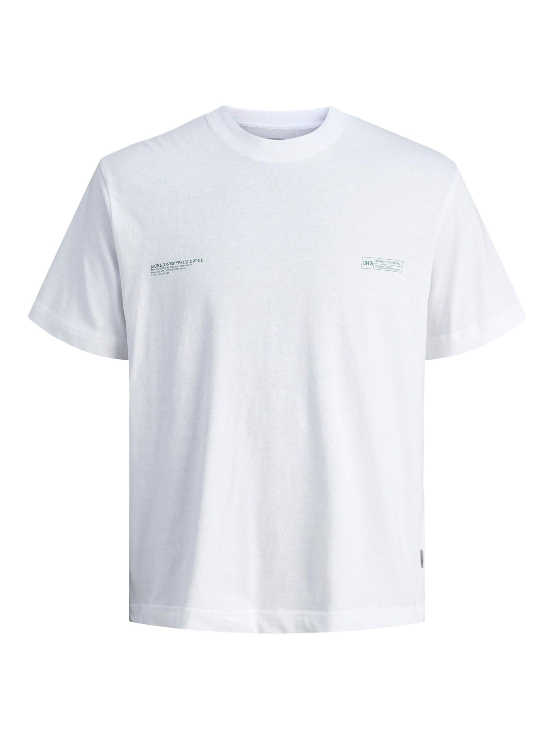 JACK & JONES Jorbillyburg Photo Tee SS Crew Neck, Bright White, L