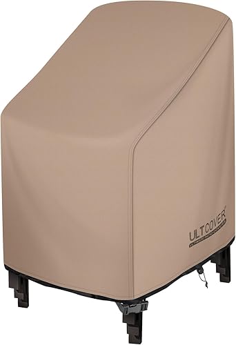 ULTCOVER Funda apilable para silla de patio, impermeable, para exteriores, se adapta a hasta 26 pulgadas de ancho x 34 pulgadas de profundidad x 45