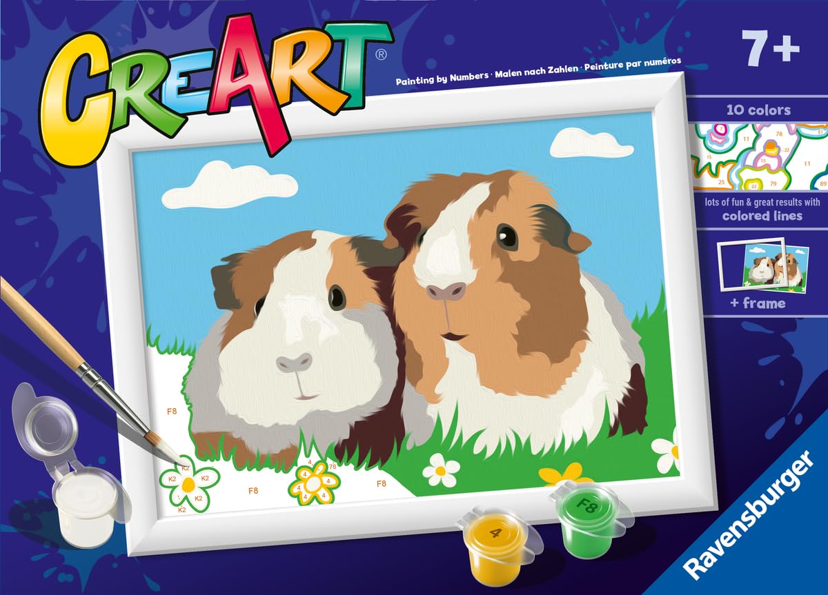 Ravensburger - CreArt Serie E: Porcellini d'India, Kit per Diping...