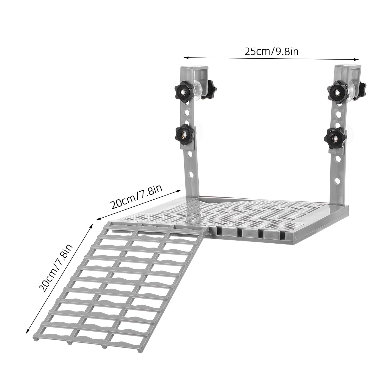 Kisangel Plataforma Flotante para Que Las Tortugas tomen el Sol con rampa para acuarios, Plataforma de plástico para Reptiles con Ganchos para Accesorios de terrarios de Tortugas