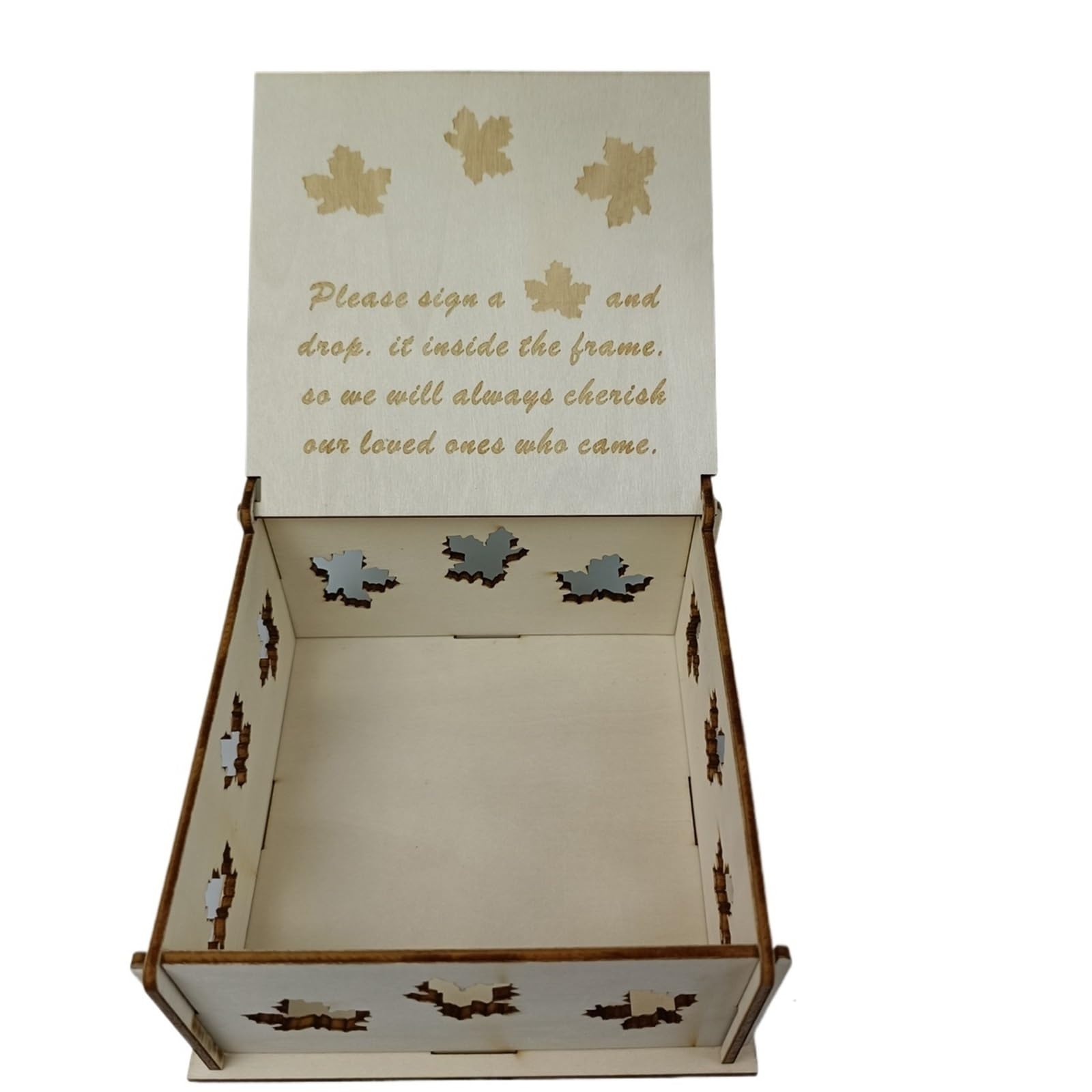 Scatola Porta Buste Matrimonio Scatole for ospiti in legno con 60/80 pezzi di foglie d'acero Scatola for messaggi di auguri Souvenir fai da te Ornamenti Decorazioni for ricevimenti di nozze(60 pieces)
