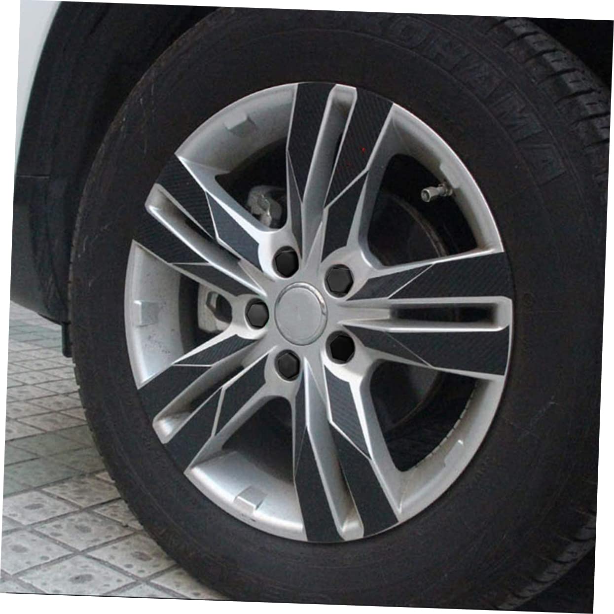 PLAFOPE Set of 40 Bike Car Wheel Nut Covers Black Plastic 2 Clips Decorative Screw Protection