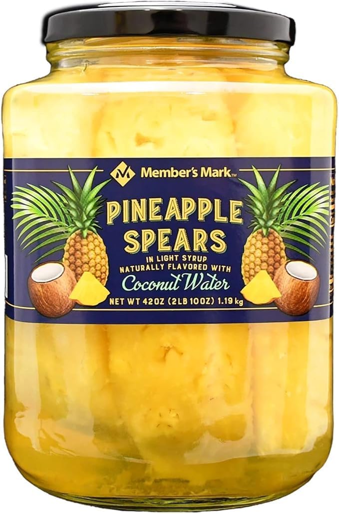 Member's Mark Pineapple Spears in Coconut Water (42 Ounce), 2.6 Pound (Pack of 1)