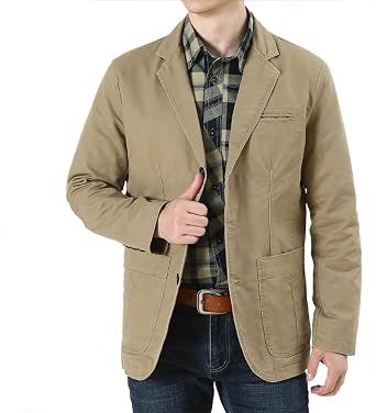 Kayiyasu Tailored Jacket, Mens, Autumn Jacket, Lightweight, Blazer, Casual, Business, Padded, Windproof, Spring, Winter, Long Sleeve, Outerwear