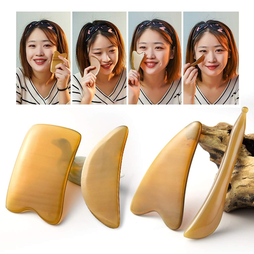 YXCKG Gua Sha Massagegeräte, Gesichtsmassagegerät-Kratzmassagegerät, Gesichtspflege-Set gegen Augenfalten, Massagegerät für Gesicht im Nacken - Hautpflegewerkzeuge (Size : Type1)