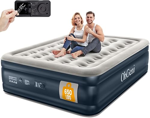 Miniatura 8 de OhGeni Colchón de aire individual con bomba incorporada para invitados, cama inflable de 18 pulgadas de alto con bolsa de transporte para