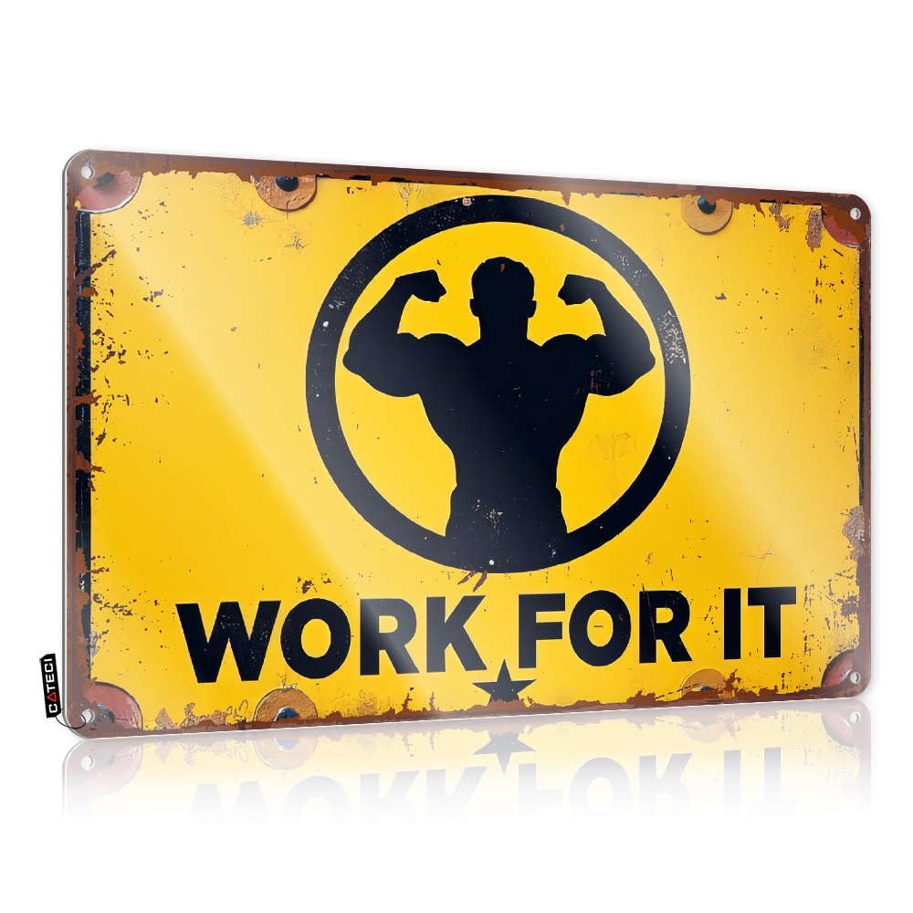 Funny Wall Signs Statue Wall Art - Work For It Name Pretty Retro Style Decoration For Garden(30X40CM)
