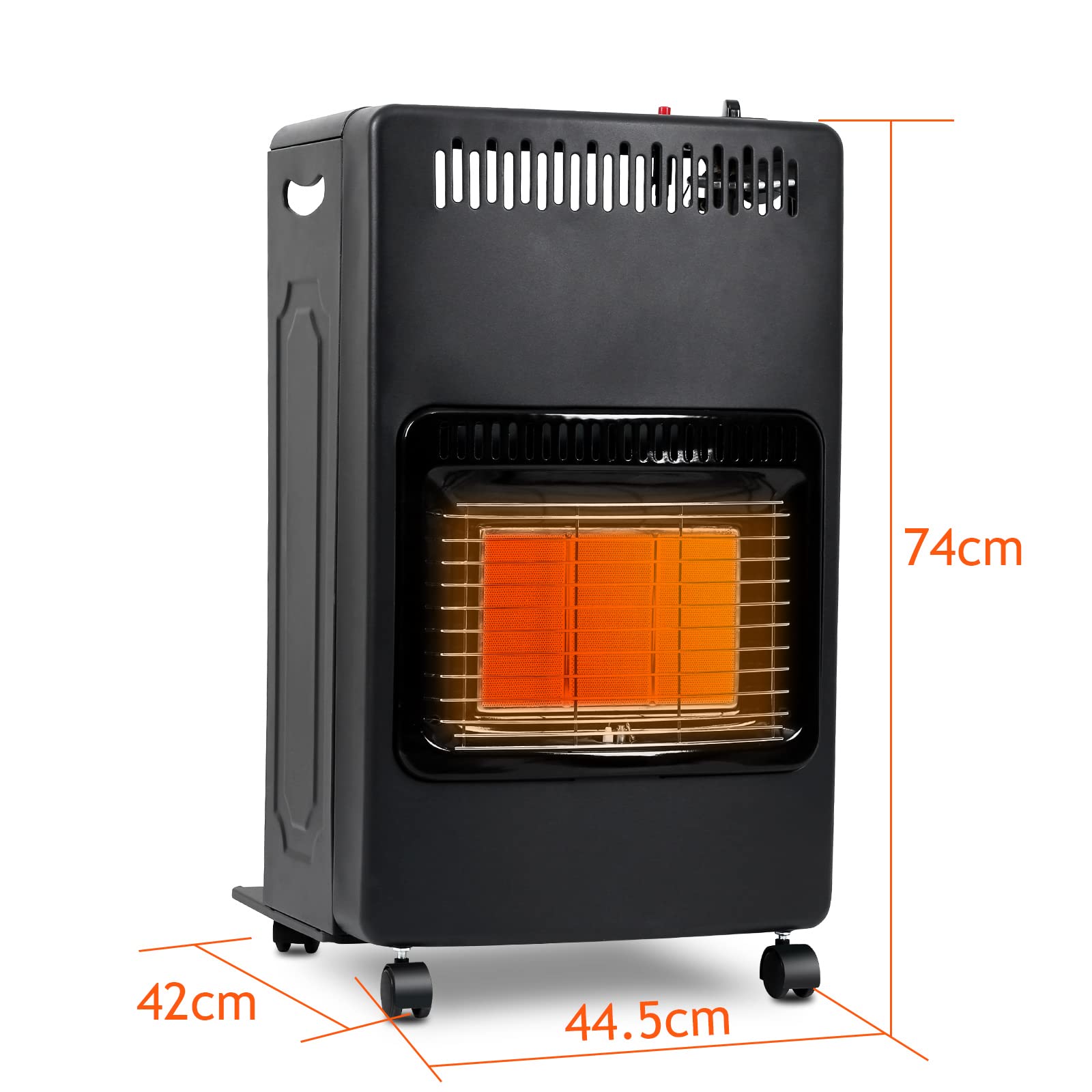 Poêle à gaz 4,2 kW Réchaud à gaz Pliable avec régulateur de pression & tuyau, incl. protection contre la surchauffe et protection anti-basculement, ODS, allumeur piézo, consommation de gaz 305
