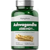 Piping Rock Ashwagandha Supplement with Black Pepper Extract | 4500mg | 120 Capsules | Concentrated Herb Root Extract | Pills for Women and Men | Non-GMO, Gluten Free