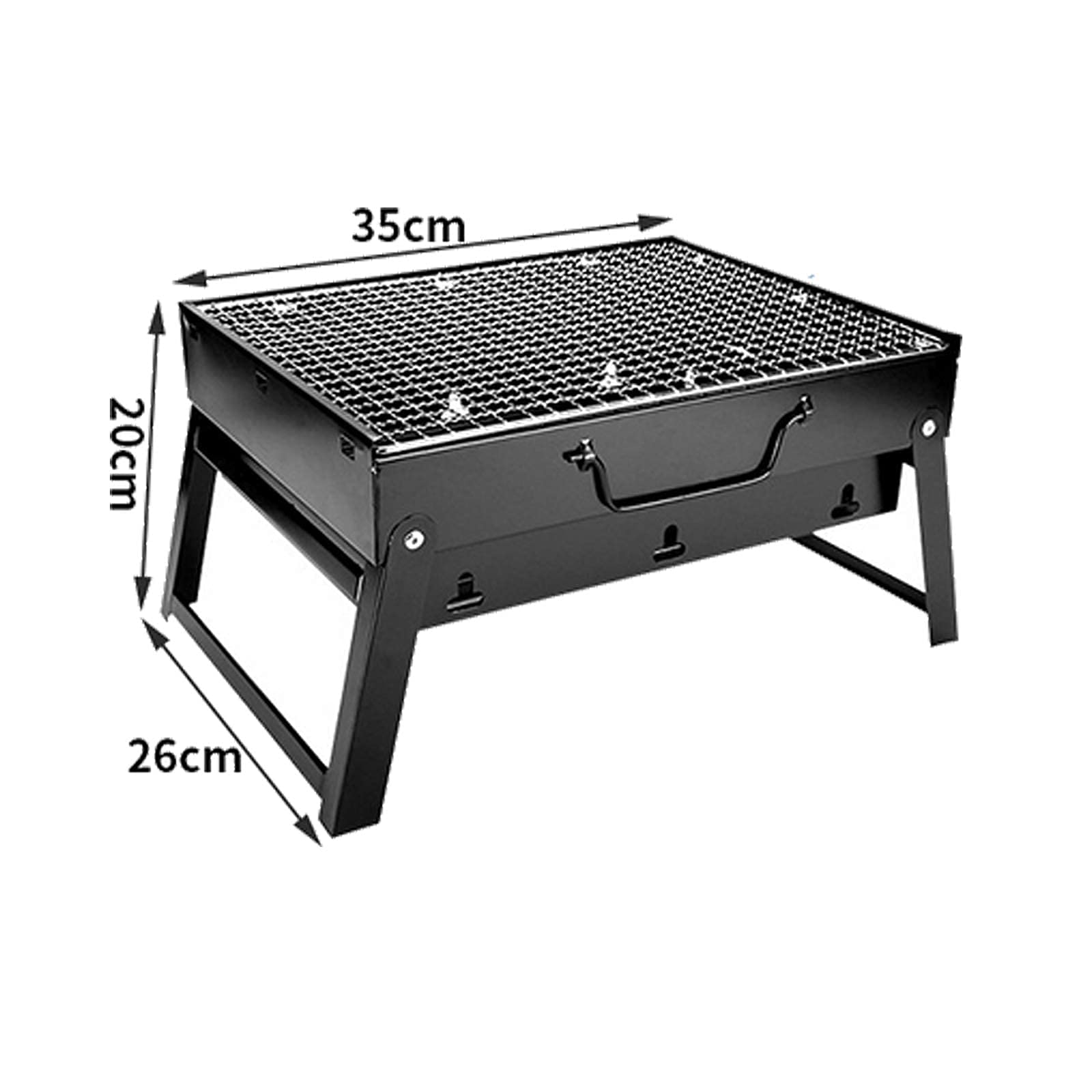 Griglia per barbecue di alta qualità Griglia per barbecue da tavolo pieghevole portatile in acciaio inox a carbonella per giardino, terrazza, escursionismo, picnic, festa (piccola, adatta per 1-6 pers