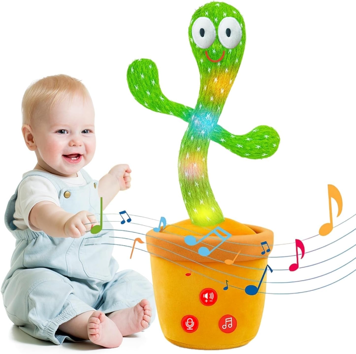 Talking Cactus Toys for Baby,Dancing Singing Cactus Mimicking Toy Gifts for Infant Kids Boys Girls Easter Basket Stuffers with 120 English Songs,Adjustable Volume,Recording Repeating,Green