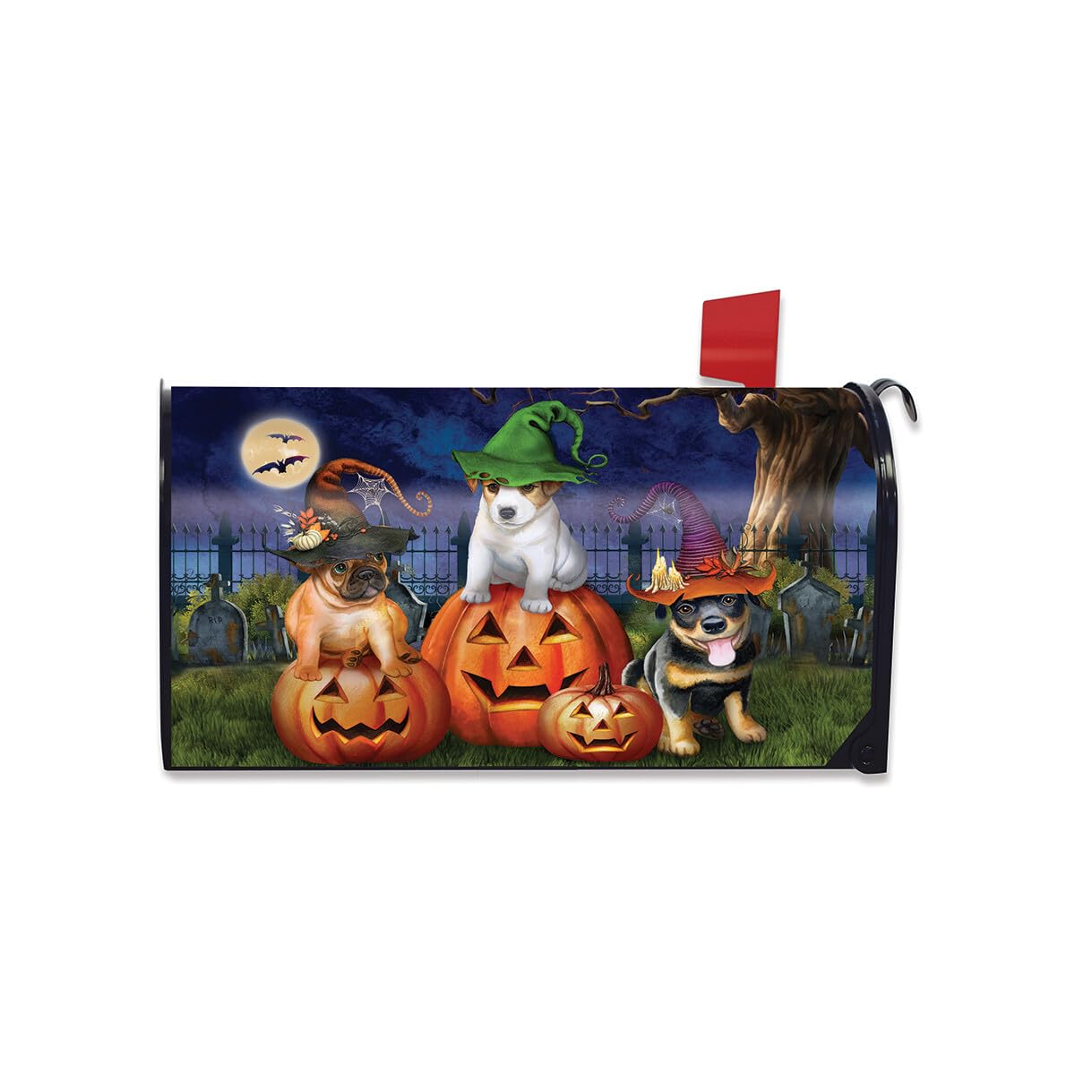 Briarwood Lane Halloween Mailbox Cover - Standard Size - Spooky Pups for Halloween Mailbox Cover