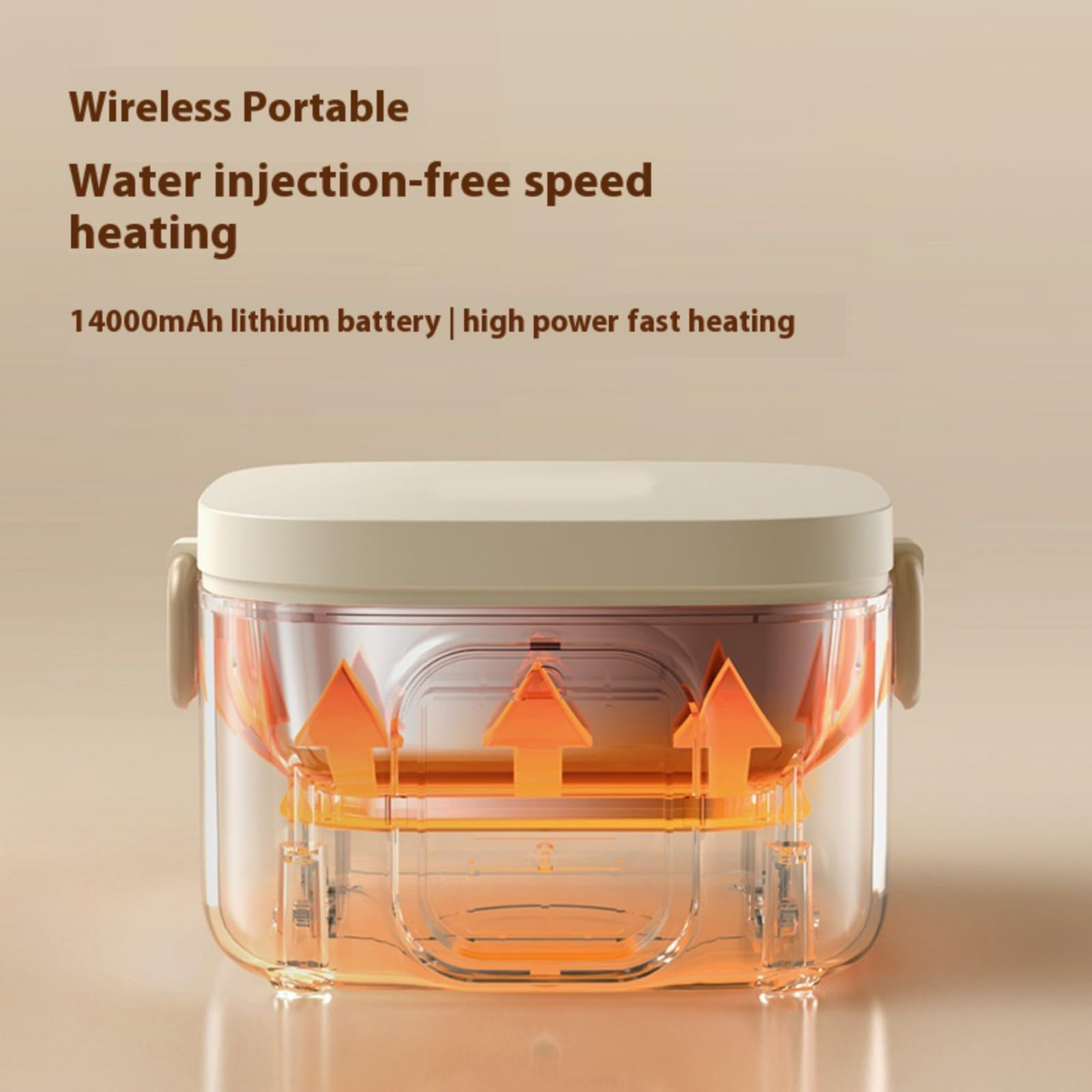 Scaldavivande Ciotola Coperchio Interno Staccabile Batteria da 3500mAh Riscalda a Lungo in plastica per Famiglie Scaldavivande Portatili Senza Fili per Bambini