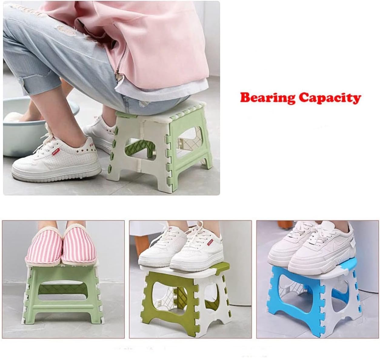 Stools Plastic Folding Beach Stool Thickened Version (Color : 2) (3)