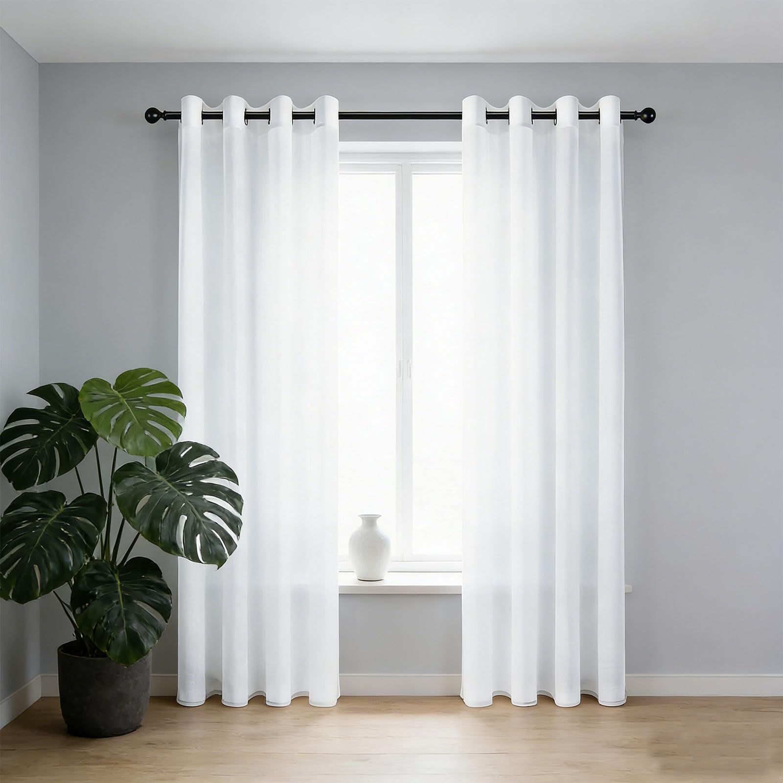 Voilage Salon et Chambre Blanc Rideau Doux Esthétique Maison 115 x 240