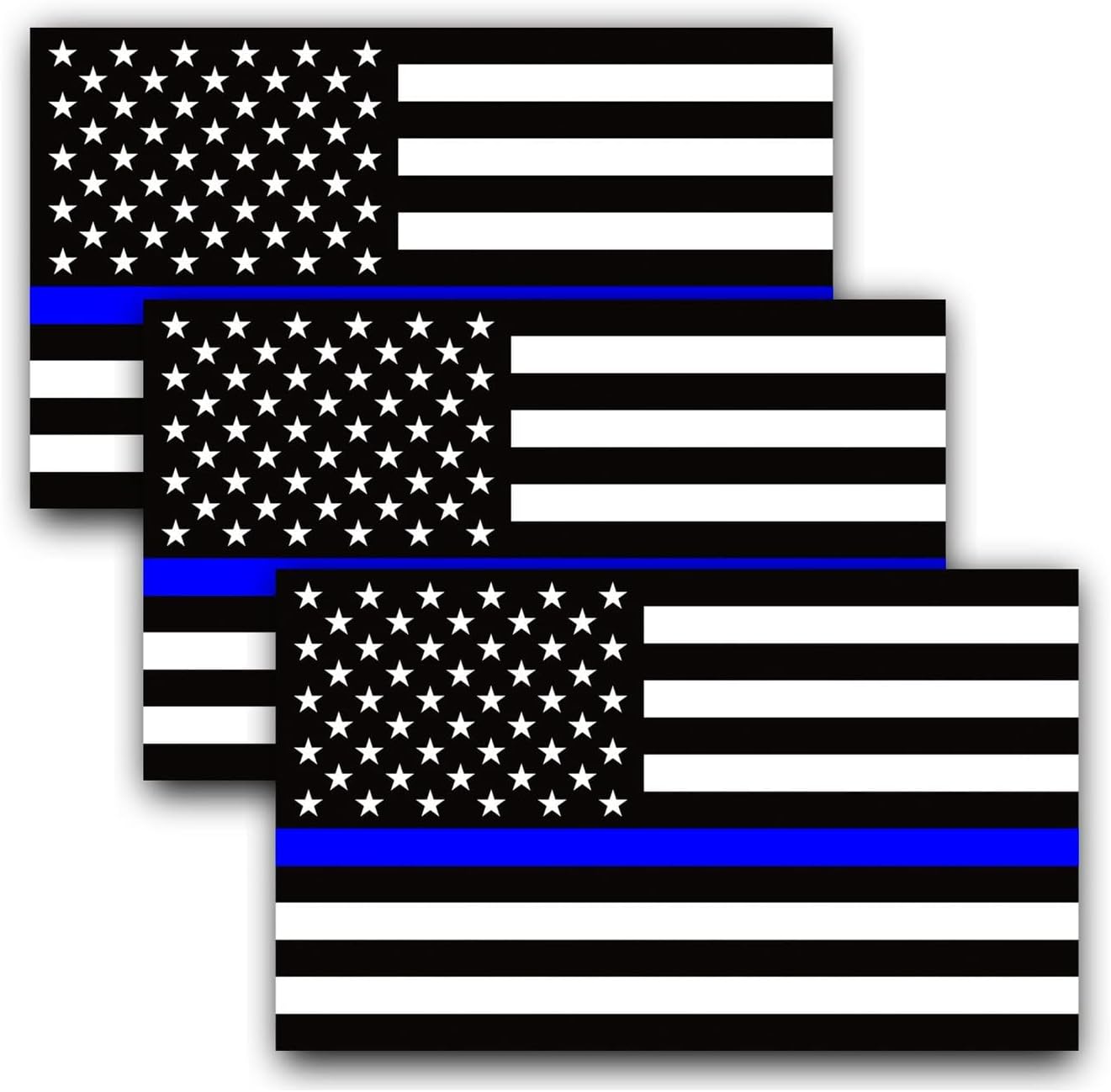 Thin Blue Line American Flag Vinyl Decals Stickers Pack