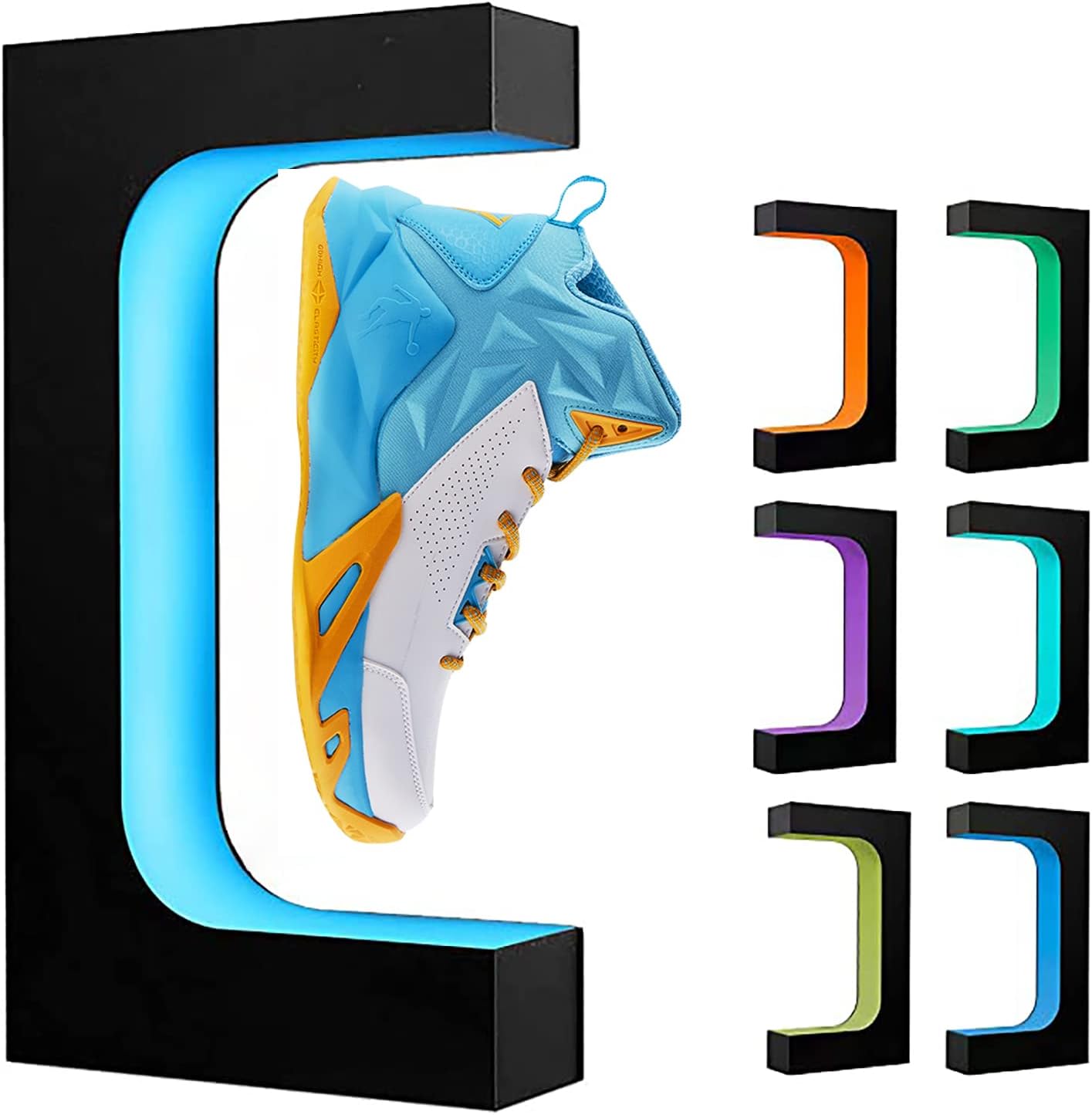 Yegvea Magnetic Levitation Sneaker Rack Holder with 16 Colors Remote Control&360°Rotation Levitating Shoe Display Stand