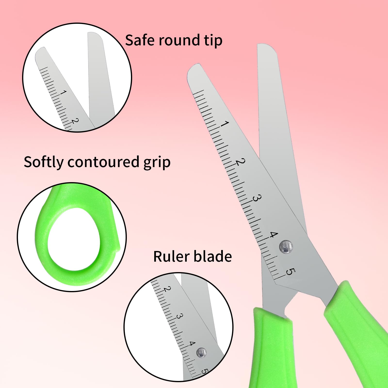 400 Stück Kinderscheren, 12,7 cm, stumpfe Sicherheitsspitze, 8 Farben, komfortable Griffe, Mehrzweck, ideales Geschenk für Schule, Büro, Zuhause, Basteln