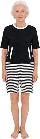 Linjinx Women Alzheimers Anti-strip Jumpsuit Easy Care Romper for Elderly & Limited Mobility Nightwear