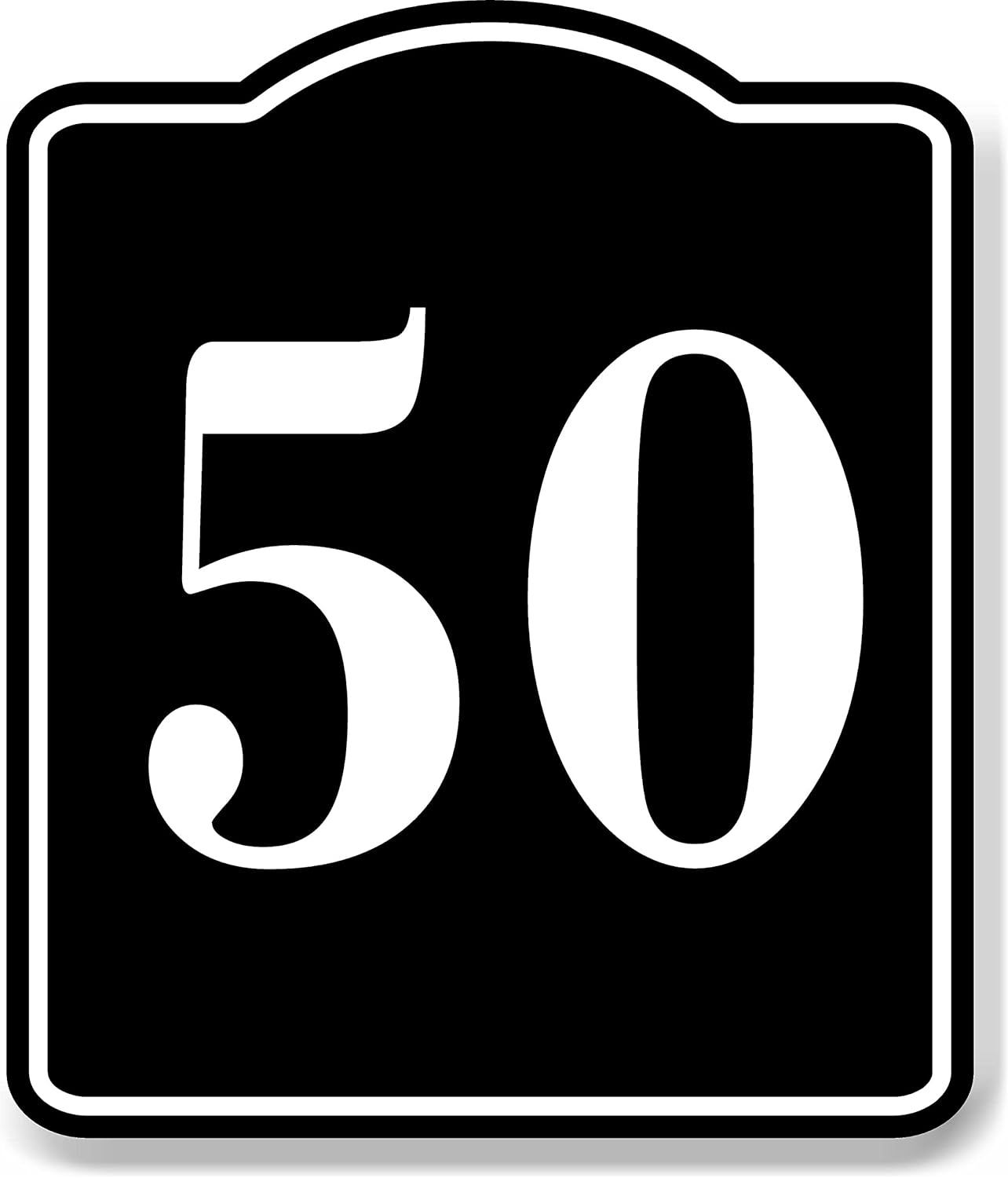 50 Bay Garage Door Plate Field Lane Gate Number BLACK Aluminum Composite Sign, 2024