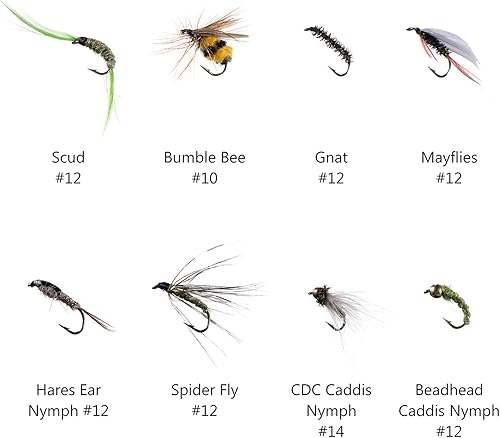 Miniatura 4 de Bassdash Fly Fishing Flies - Kit de moscas para pesca con mosca, caja con moscas de pesca surtidas de 36, 64, 72, 76, 80 y 96 piezas de moscas secas