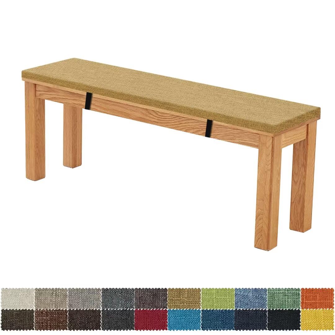 Coussin de Banc 110X35X5CM Amovible Lavable Double Antidérapant Hautement Élastique Convient pour Bancs de Jardin, Balançoires, Patios, Bancs d'Intérieur(Kaki)