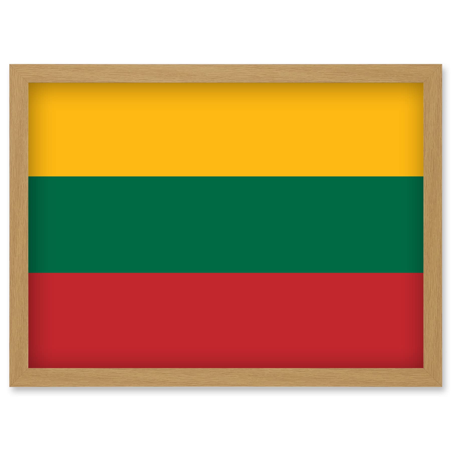 Artery8 Lithuania National Flag Patriotic Vexillology World Flags Country Region Poster Artwork Framed Wall Art Print A4