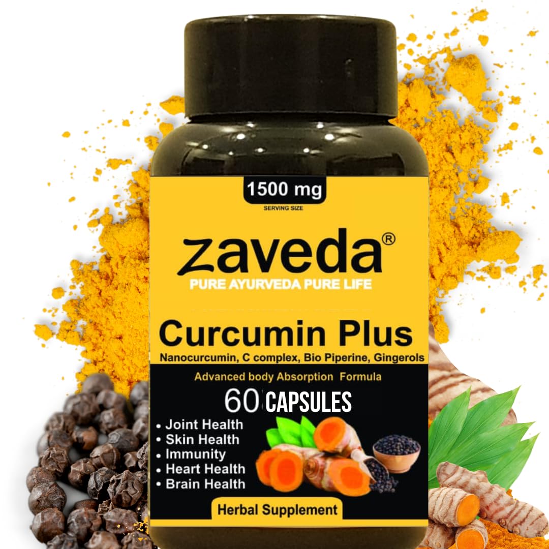 ZAVEDA Curcumin Plus Capsule with 95% Curcuminoids ( C complex ) , Nano Curcumin, Bio Piperine and Gingerols | Anti inflammatory Supplement for Adults | Good For Skin & Joint pains | Immunity Booster for Men And Women | 60 Capsules (B0DG8L4WYH) Amazon Price History, Amazon Price Tracker