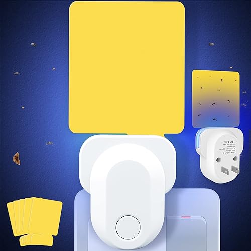 Trampa para insectos voladores, trampa para moscas de frutas y mosquitos para interiores, seguro y no tóxico, con almohadilla adhesiva para moscas,