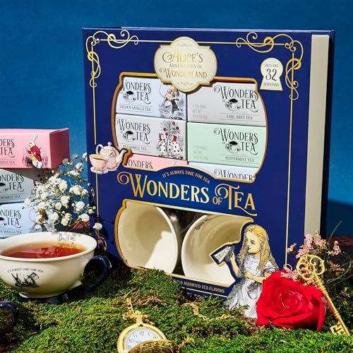 Image of Alice's Adventures in Wonderland Book Gift Set, Tea Cups & Tea | Tea Cups, Book Lover, Literary Gift, Afternoon Tea, Tea Party, Collector Gift, Herbal, Black & Green Tea