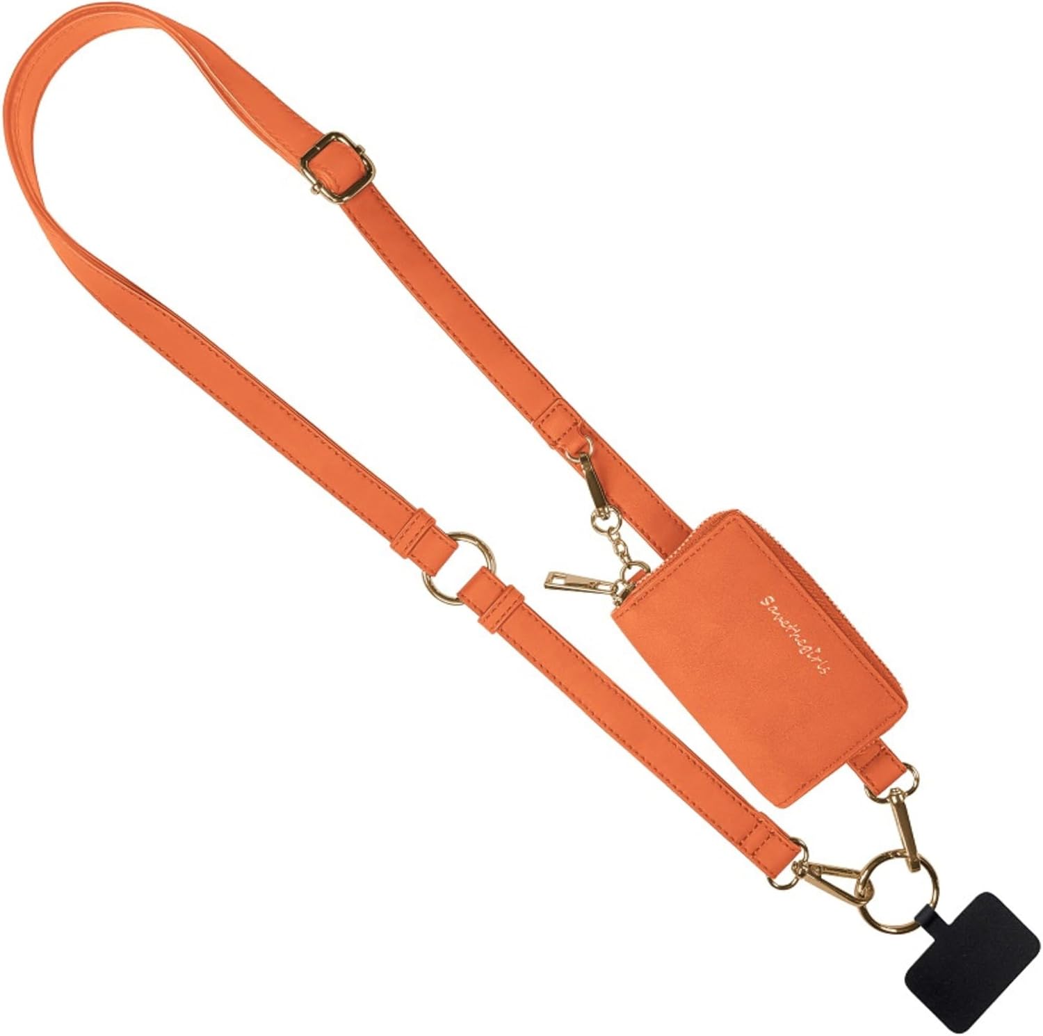 Save the Girls Clip and Go Brushed Vegan Phone Lanyard - Crossbody Phone Case with Pouch, Adjustable and Removable Strap