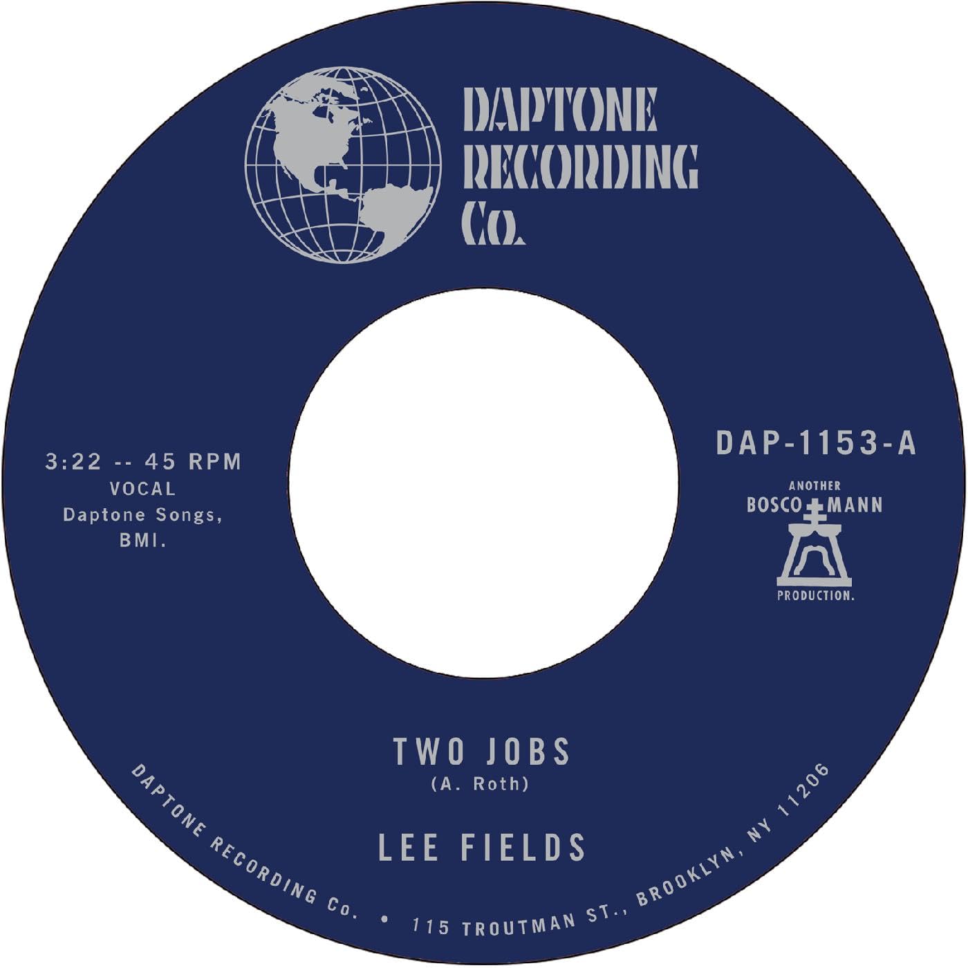 Lee Fields Two Jobs 7"" vinyl USA Daptone 2024 b/w 'Save Your Tears For Someone