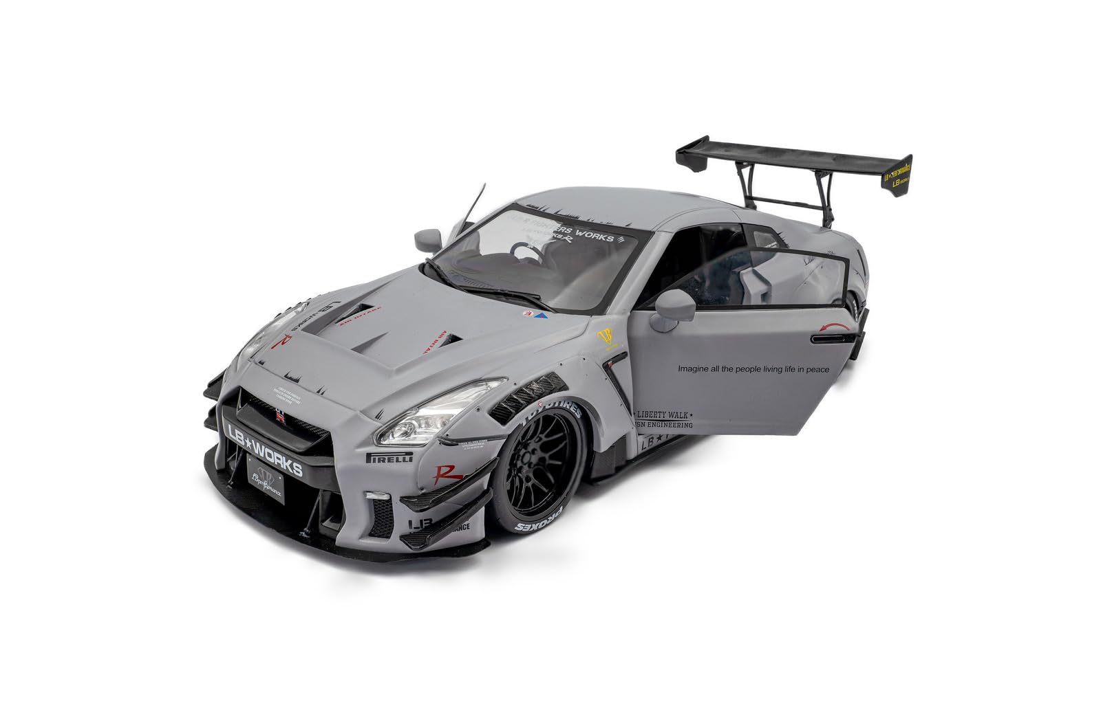 Amazon | ソリド 1/18 日産 GT-R R35 リバティーウォーク グレー 加藤