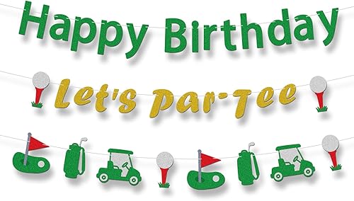Cartel de cumpleaños de decoración de golf, suministros de decoración de fiesta temática de golf, decoración de fiesta temática de cumpleaños,