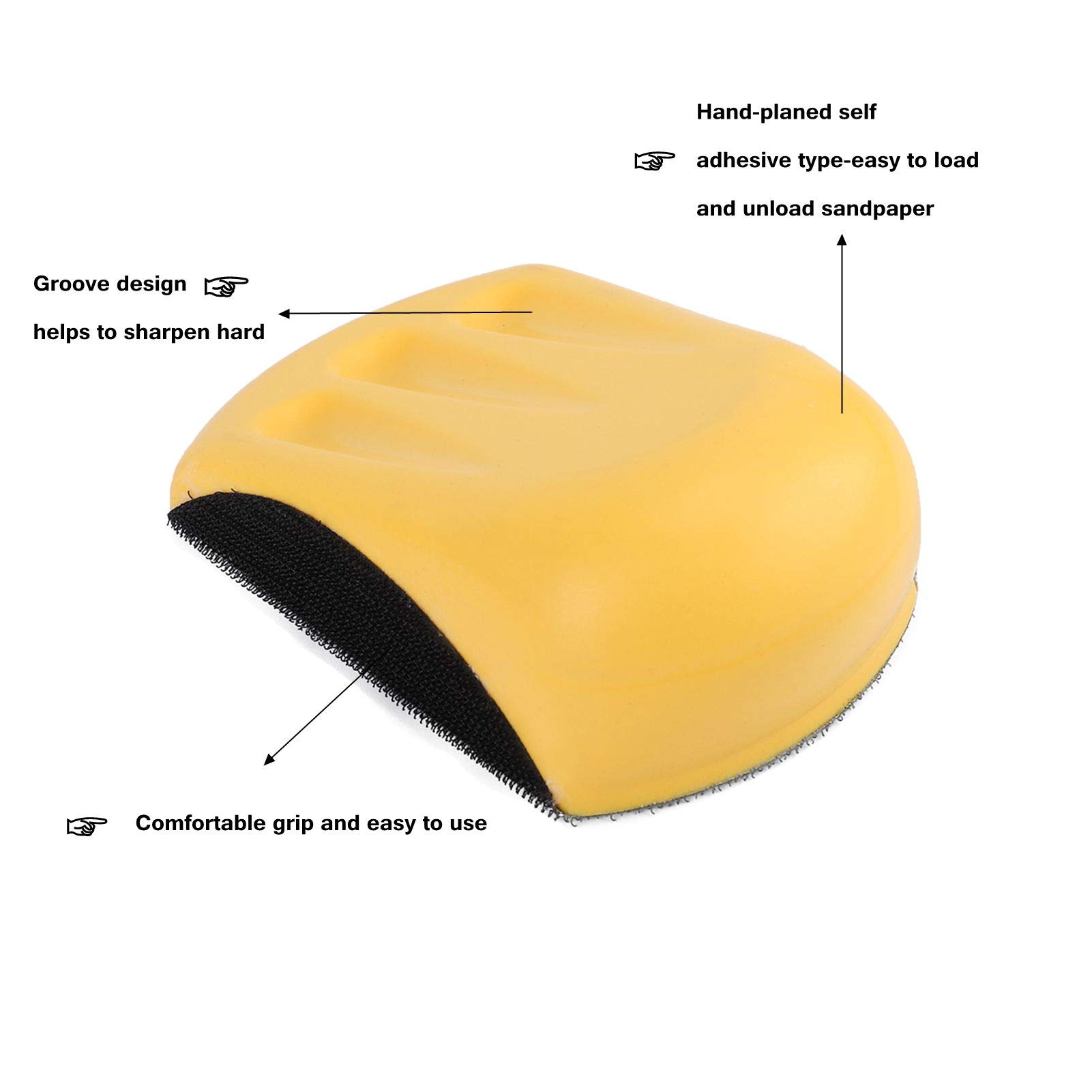 Lot De 2 Blocs De Ponçage Ronds 7,6 Cm - Avec Surface Crochet Et Boucle Pour Feuilles Adhésives - Idéal Pour Bois, Carrosserie, Bricolage - 5