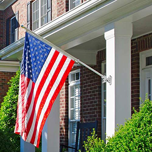 Lomety Stainless Steel Heavy Duty Flag Pole Holder，Wall Mount House & Estate Flag Pole Bracket， Flag Pole Mounting Bracket 2 Positions For 1“ Flag Pole (Silver) #TOP7