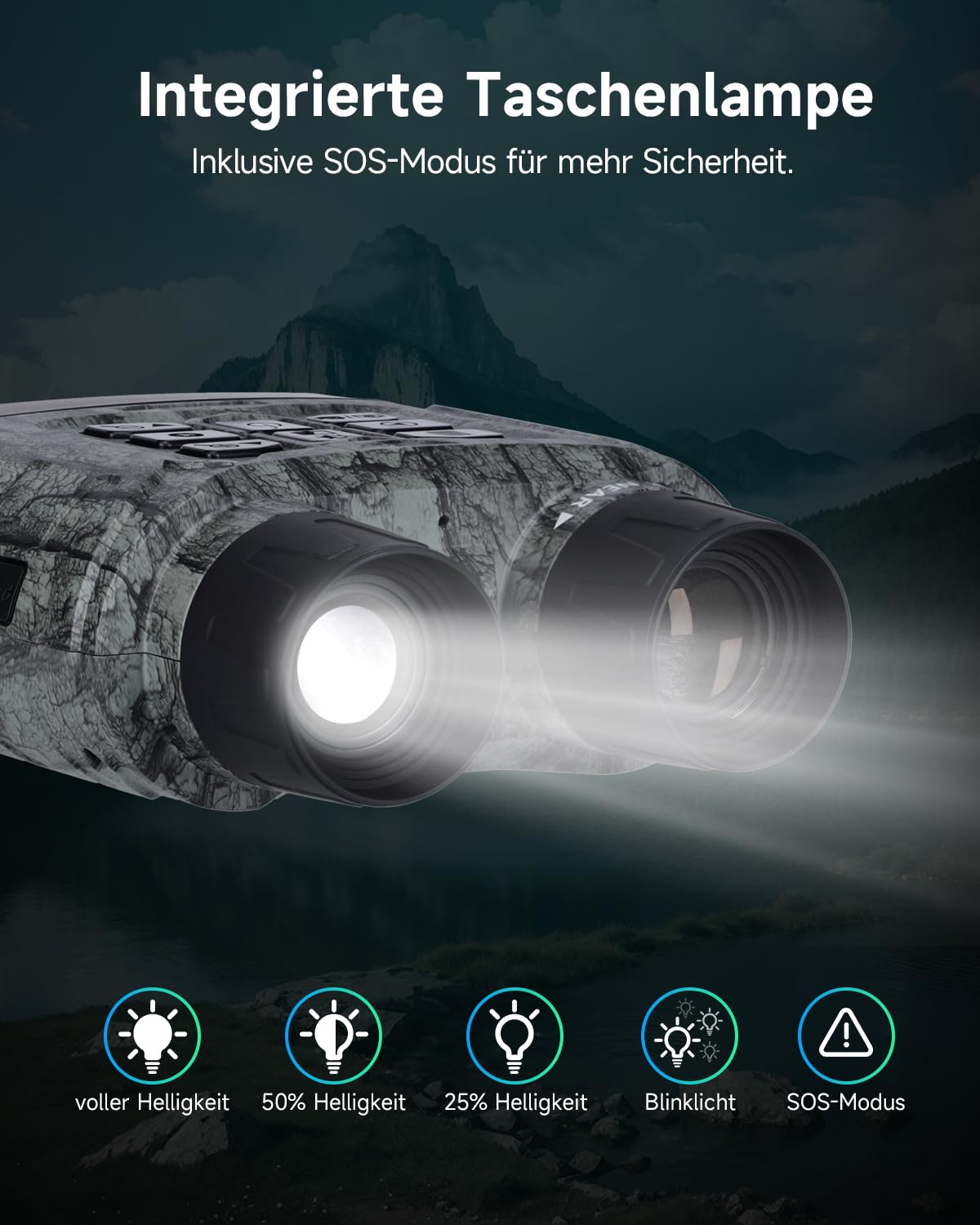 Rollei NightVision 400 4K Nachtsichtgerät, 40MP Fernglas mit Nachtsicht Militär 12X Digitalzoom 32GB SD-Karte 400M Infrarot Kamera mit Taschenlampe 5000mAh Nachtsicht Fernglas Erwachsene für Jagd