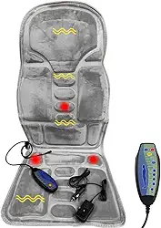 Assento Massageador Para Carro e Cadeira, Controle Remoto, 5 Zonas de Massagem, Aquecimento