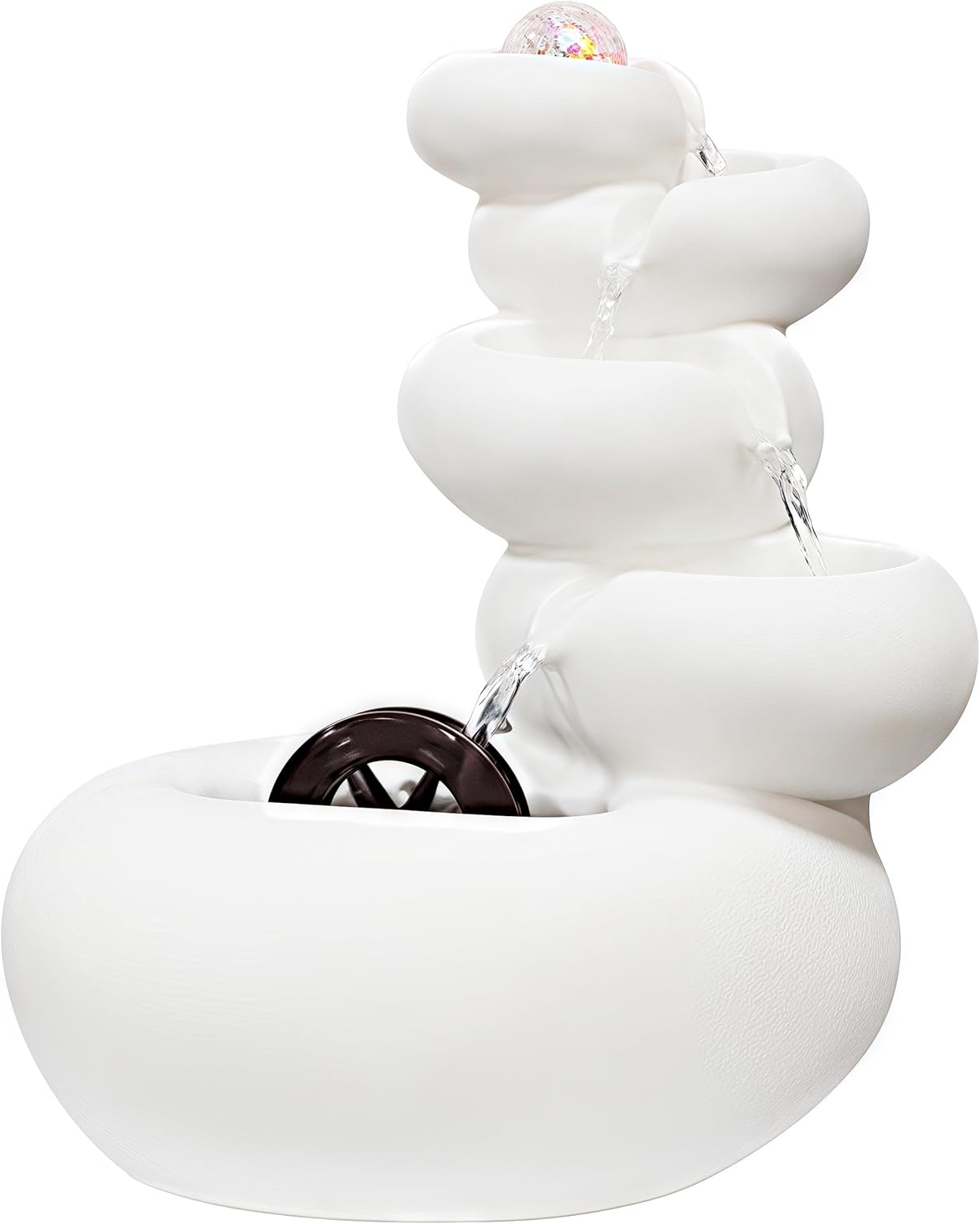 Tabletop Water Fountain Indoor - Water Fountain Decor for Attract Wealth, Suitable for Yoga, Study, Tea, Living Room, Feng Shui Decor & Gifts, Chinese Decor & Gifts, Chinese New Year Decor (Small)