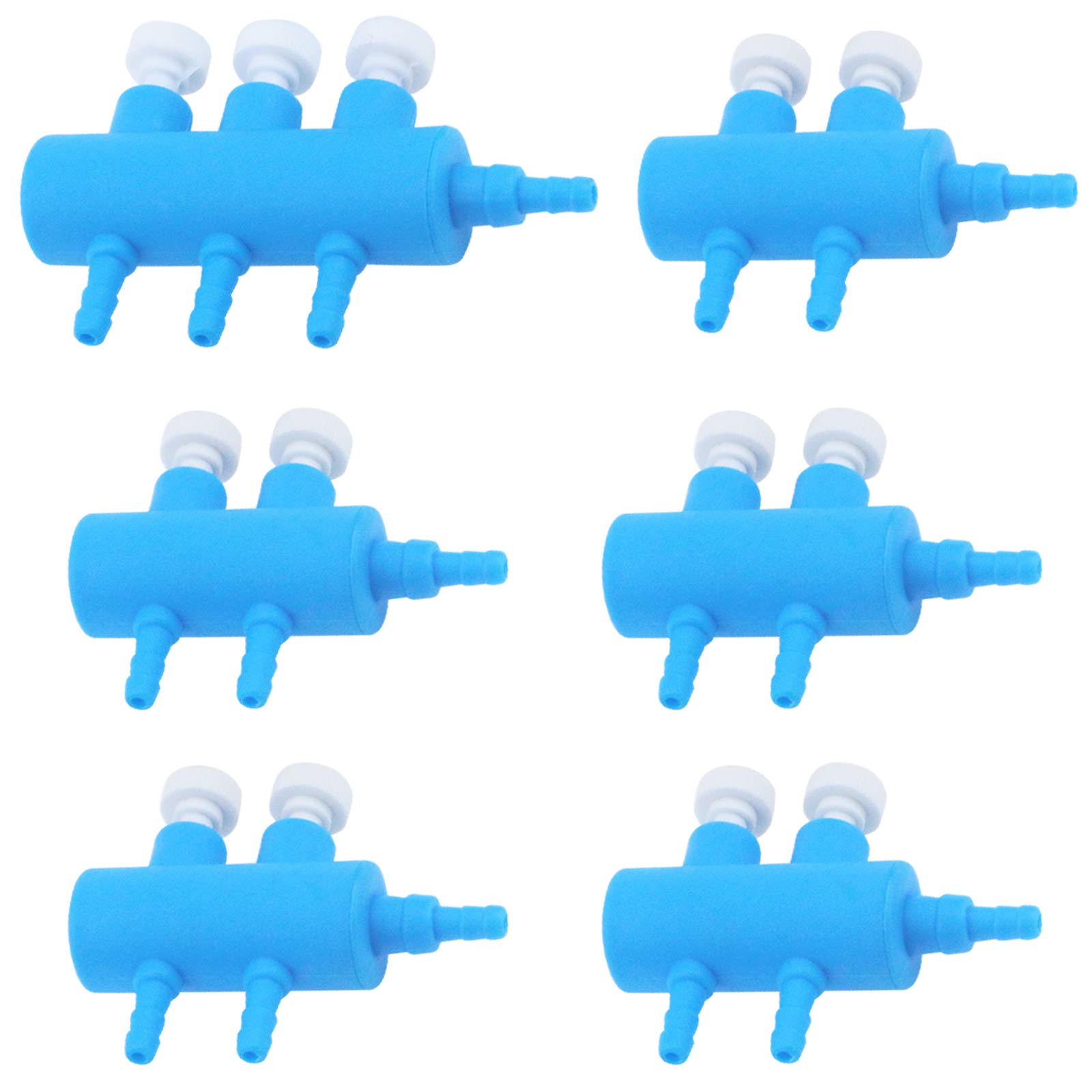 MY MIRONEY Air Flow Distributor Valves - 5x 2-Way + 1x 3-Way Outlet Splitter For Aquarium Air Pumps (4mm/8mm) - View #4