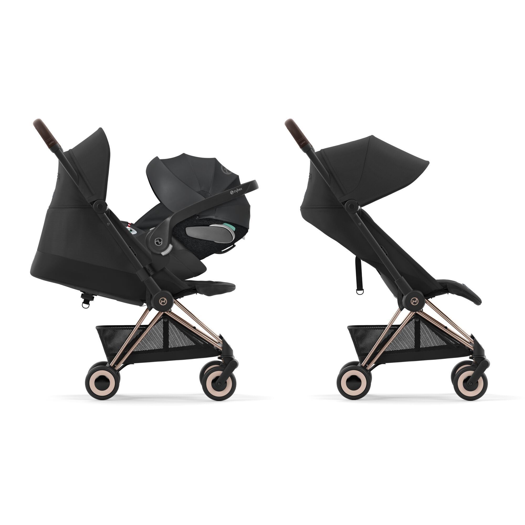 Poussette compacte Coya Off White châssis Rosegold - Cybex
