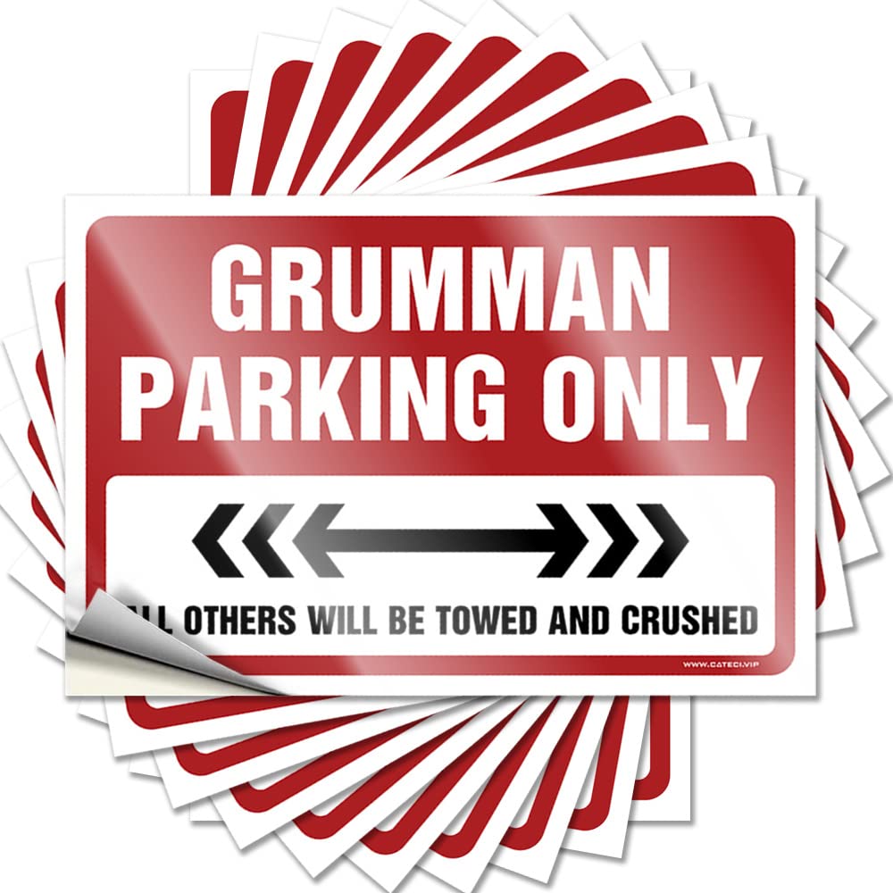 Fzfn Men's Colour Bedroom Decor Coffee Decals - Grumman Parking Only Bottle Waterproof Vinyl Sticker(6X9cm)