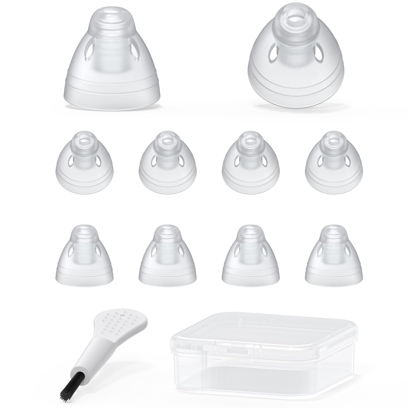 Hearing Aid Domes Medium 8mm Bass Double Vent for Resound,Oticon MiniFit,Phonak Universal Closed Dome Ear Tips Replacement (10pcs Pack)