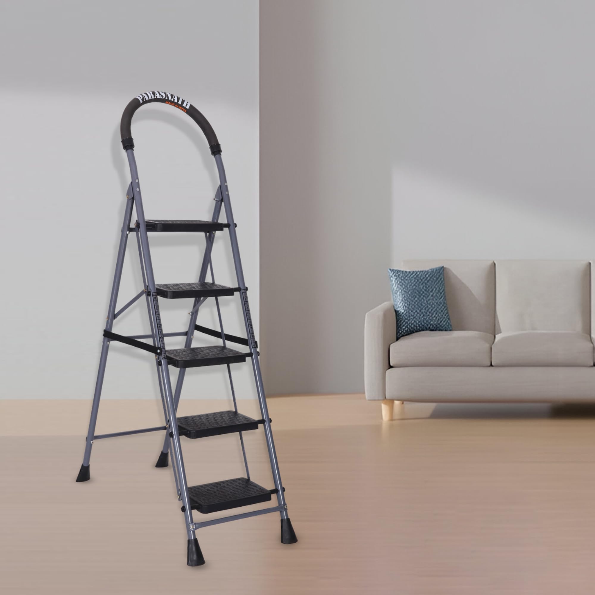 Parasnath 7-Step GoUp Steel Ladder Grey | Foldable Lightweight Step Ladder with Anti-Skid Plastic Steps | Durable and Safe | 6-Year Manufacturer Warranty | Made in India — Amazon image 18