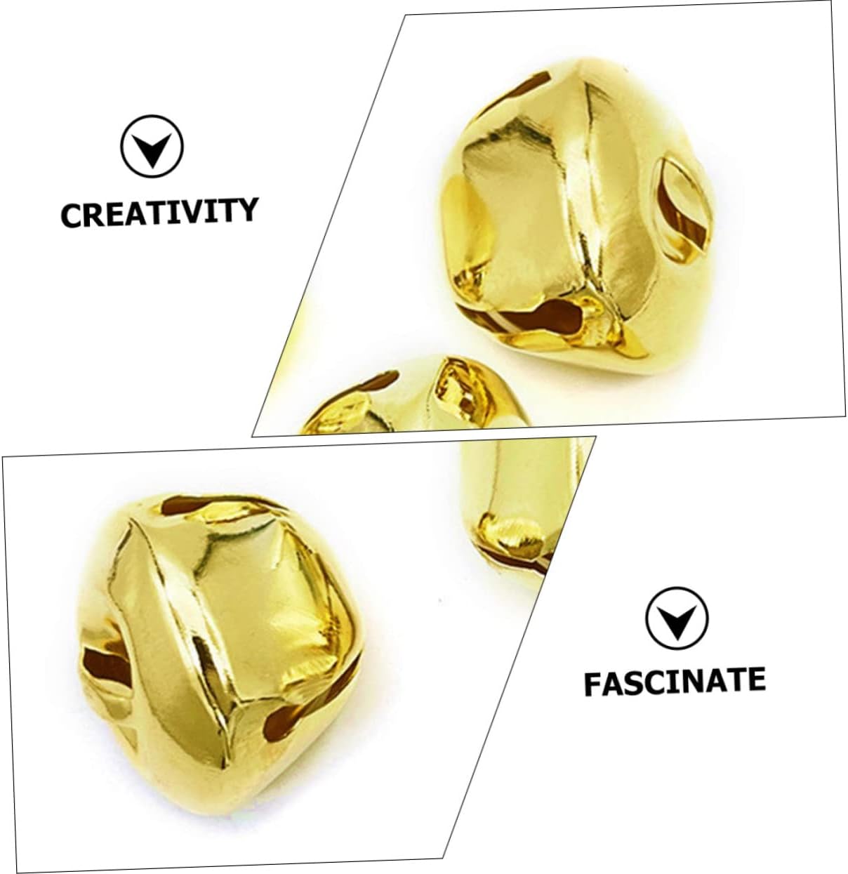 60pcs Decorative Gold Bells for Crafts Multi-Function Small Jingle Bells for Christmas Tree and Holiday Decor DIY Accessory for Home and Festive Events