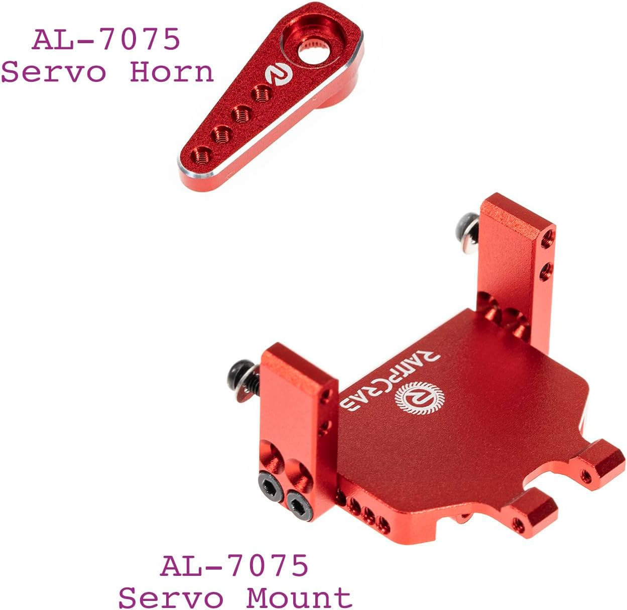 RC Steering Servo with Servo Mount Bracket and Servo Horn for SCX24 AX24, RC Car Model Parts, Upgrade Parts for Axial AX24 SCX24 1/24 RC Crawler (Red Horn)