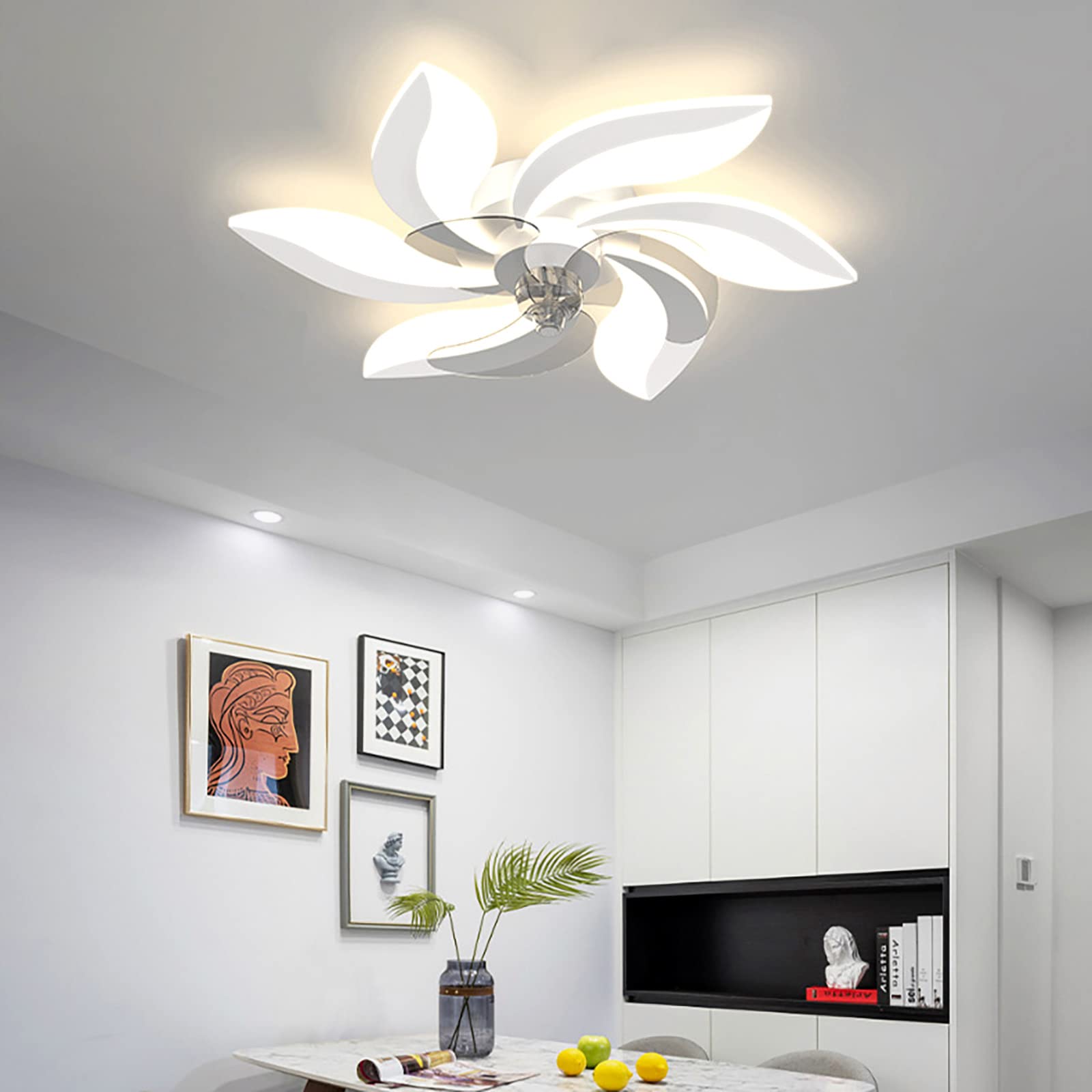 Ventilateur de plafond réversible avec éclairage moderne élégant
